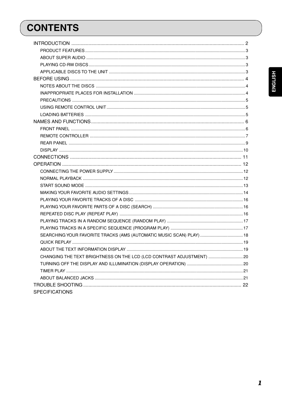 Marantz SA-11S1 User Manual | Page 6 / 29