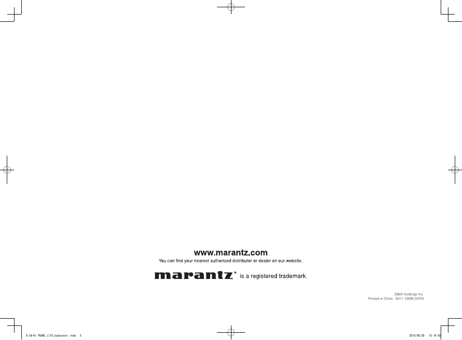 Marantz SA-KI Pearl Lite User Manual | Page 36 / 36