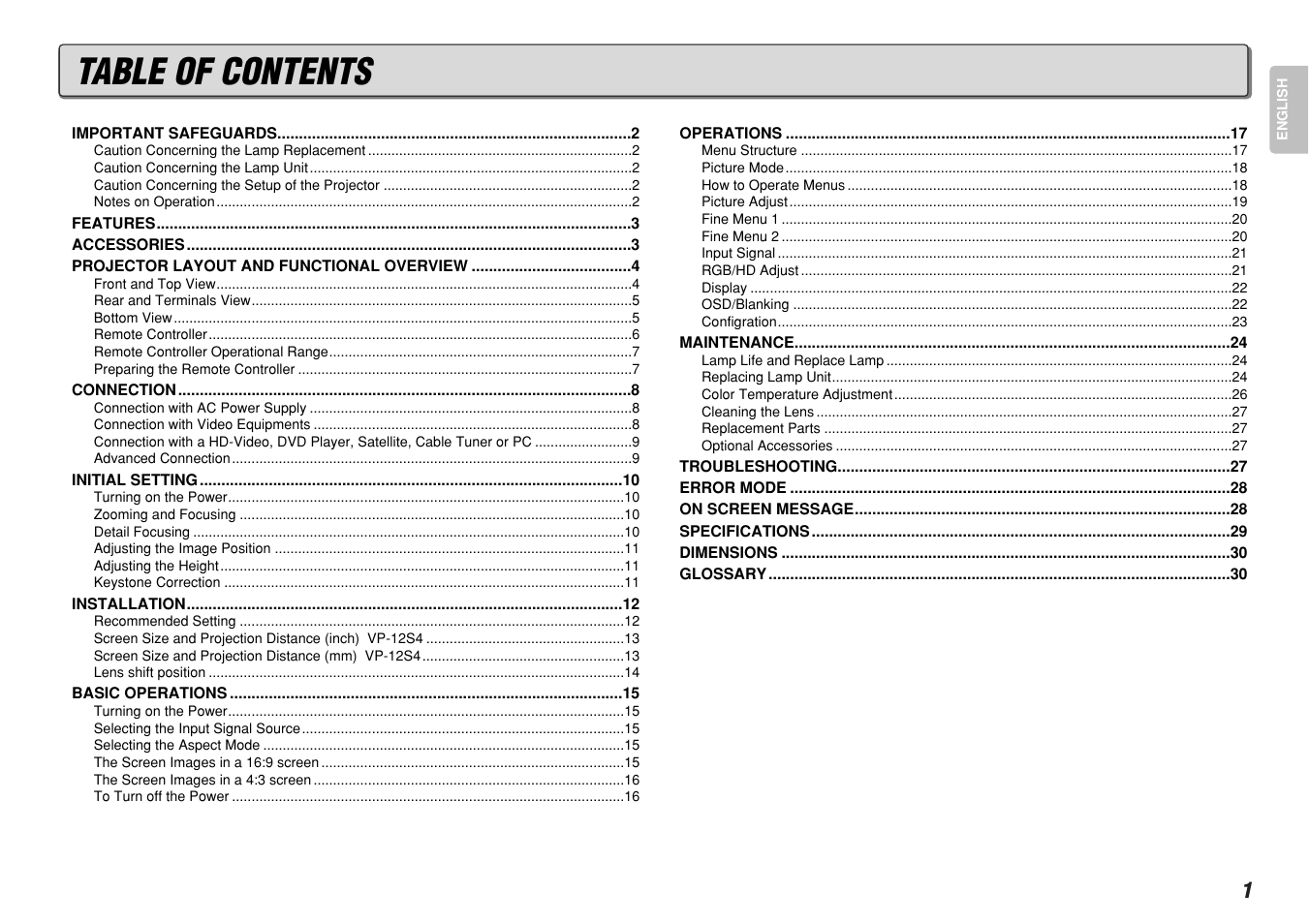 Marantz VP-12S4 User Manual | Page 7 / 37