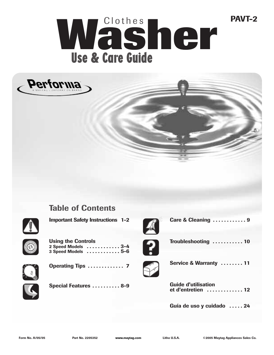 Maytag PAVT915AWW User Manual | 36 pages
