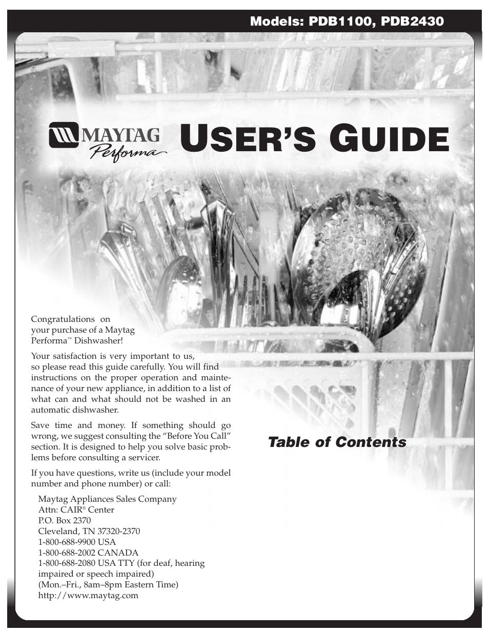 Maytag PDB1100AWE User Manual | 28 pages