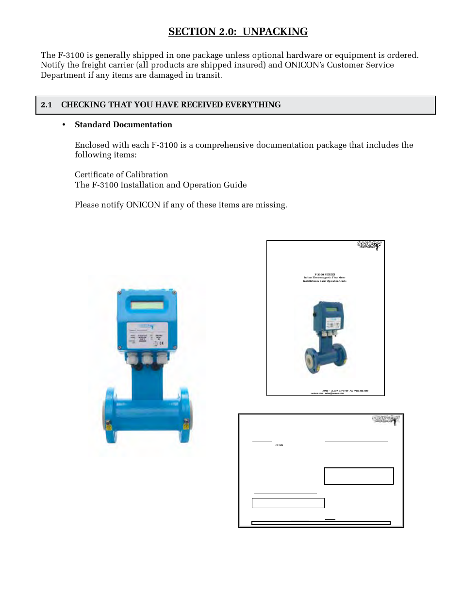 Onicon F 3100 Series User Manual Page 11 41 Onicon F 3100 Series User Manual Page 11 41