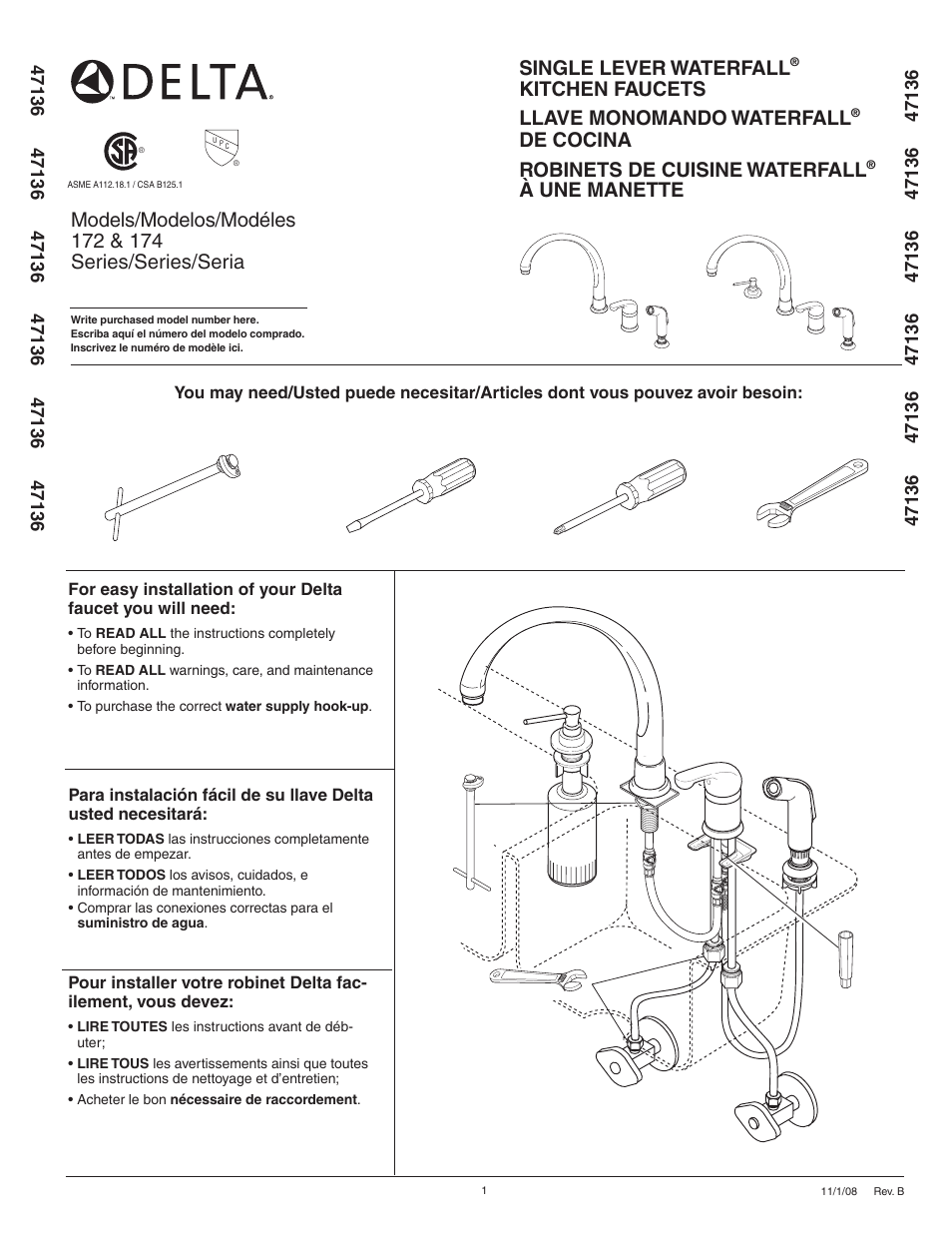 Delta 172 Series User Manual 8 Pages