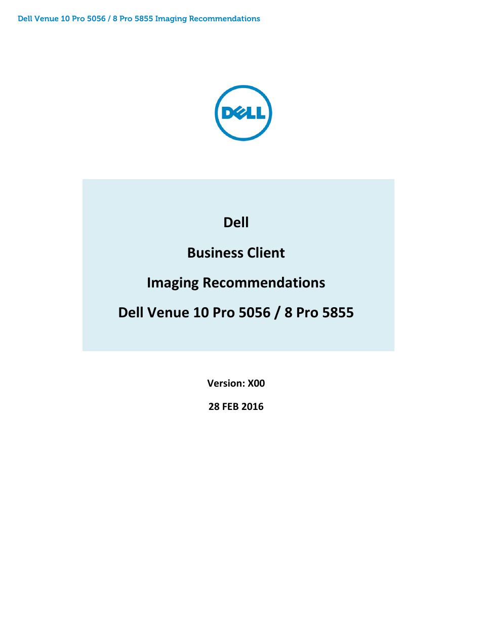 Dell Venue 10 Pro 5056 User Manual | 20 pages