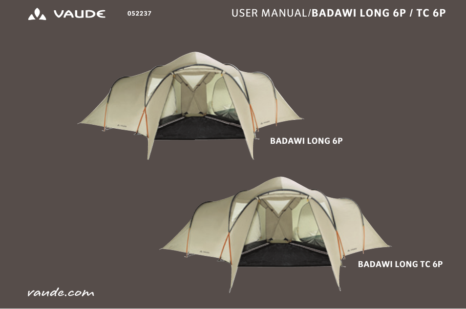 diepvries herinneringen regel VAUDE Badawi Long 6P User Manual | 63 pages | Also for: Opera 4P, Badawi  4P, Division Dome 5P