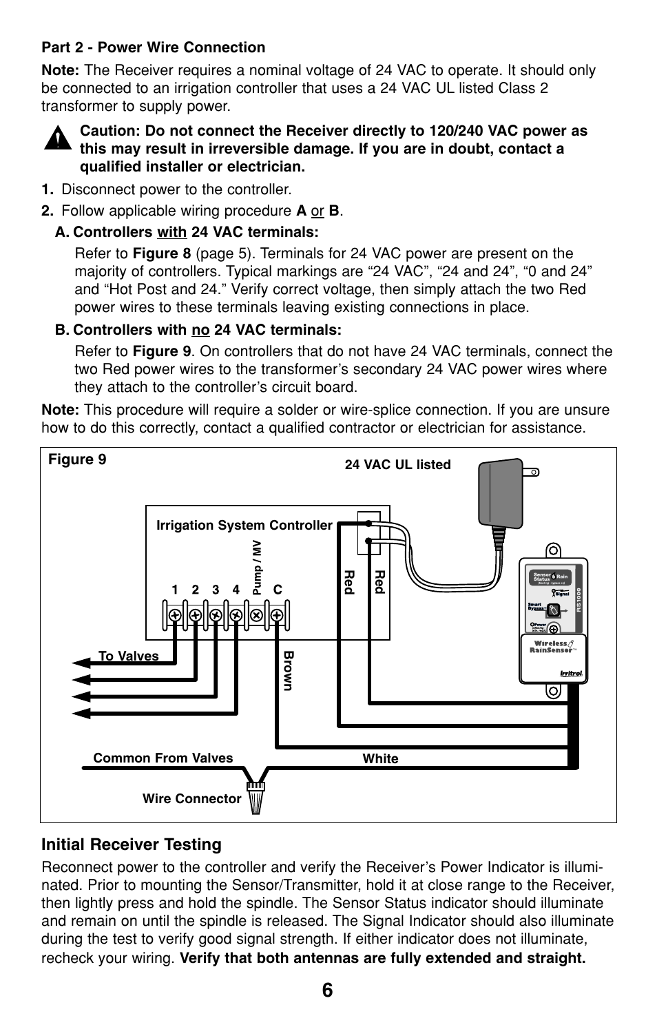 Irritrol RainSensor User Manual | Page 6 / 12