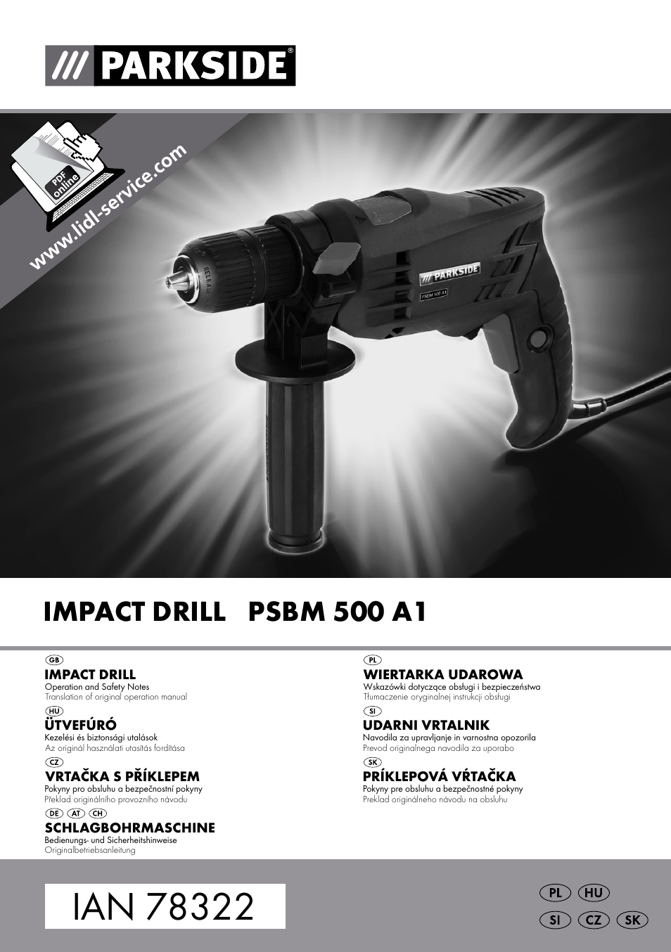 Image of Parkside PSBM 500 A2 impact drill
