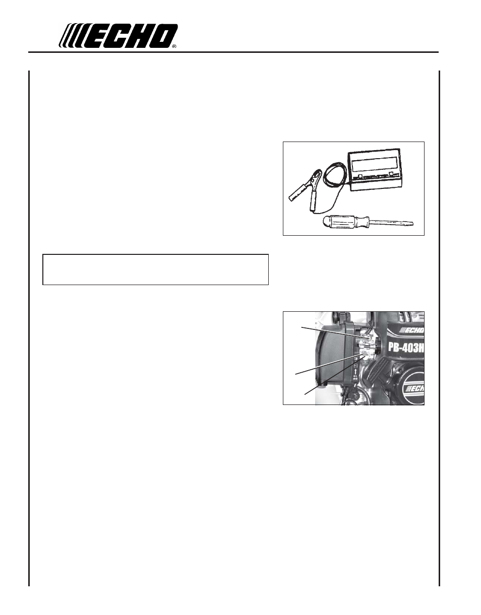 Carburetor Adjustment Engine Break In High Altitude Adjustment Echo Pb 403t User Manual Page 22 28