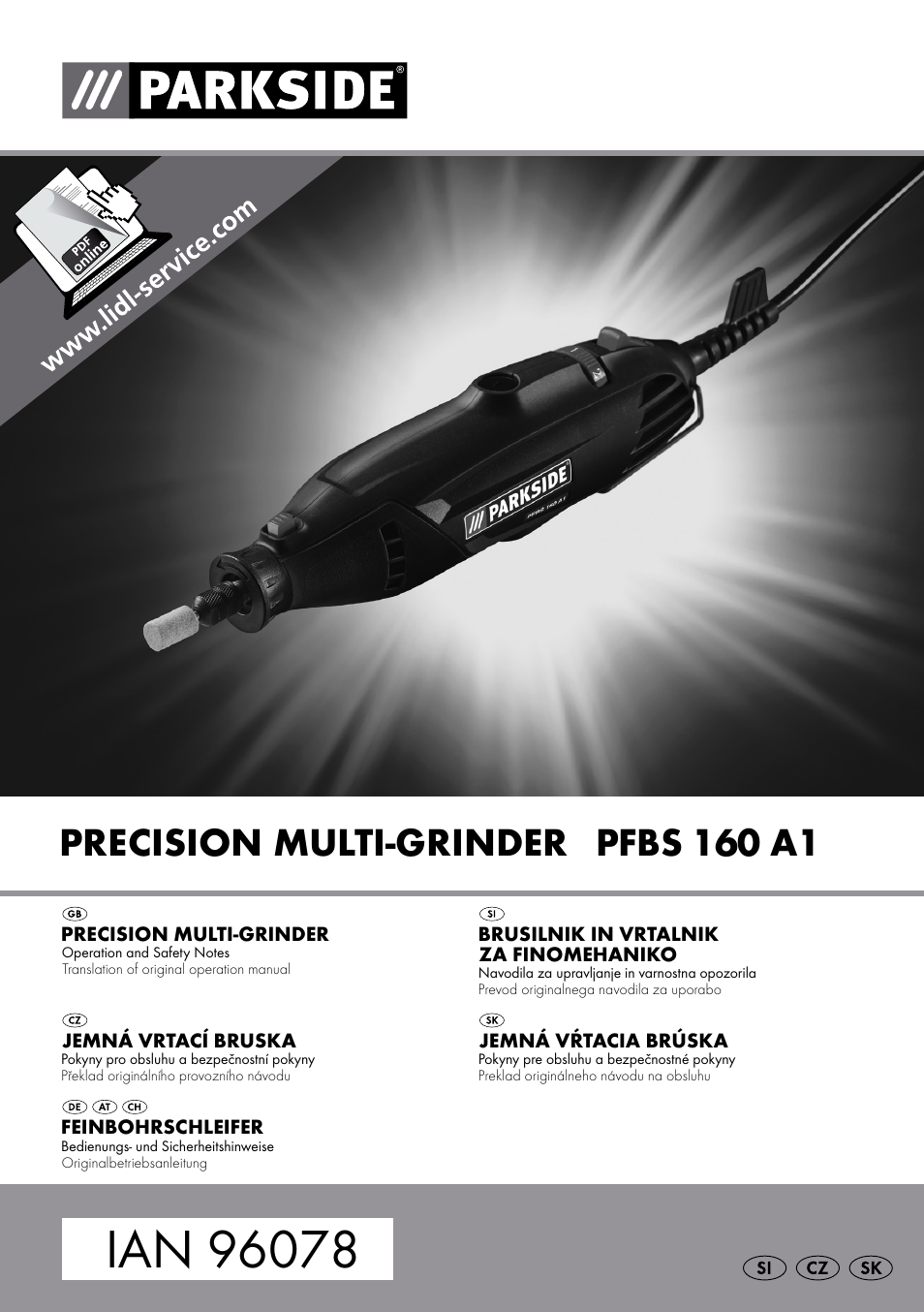 Image of Parkside PFBS 160 A1 precision multi-grinder