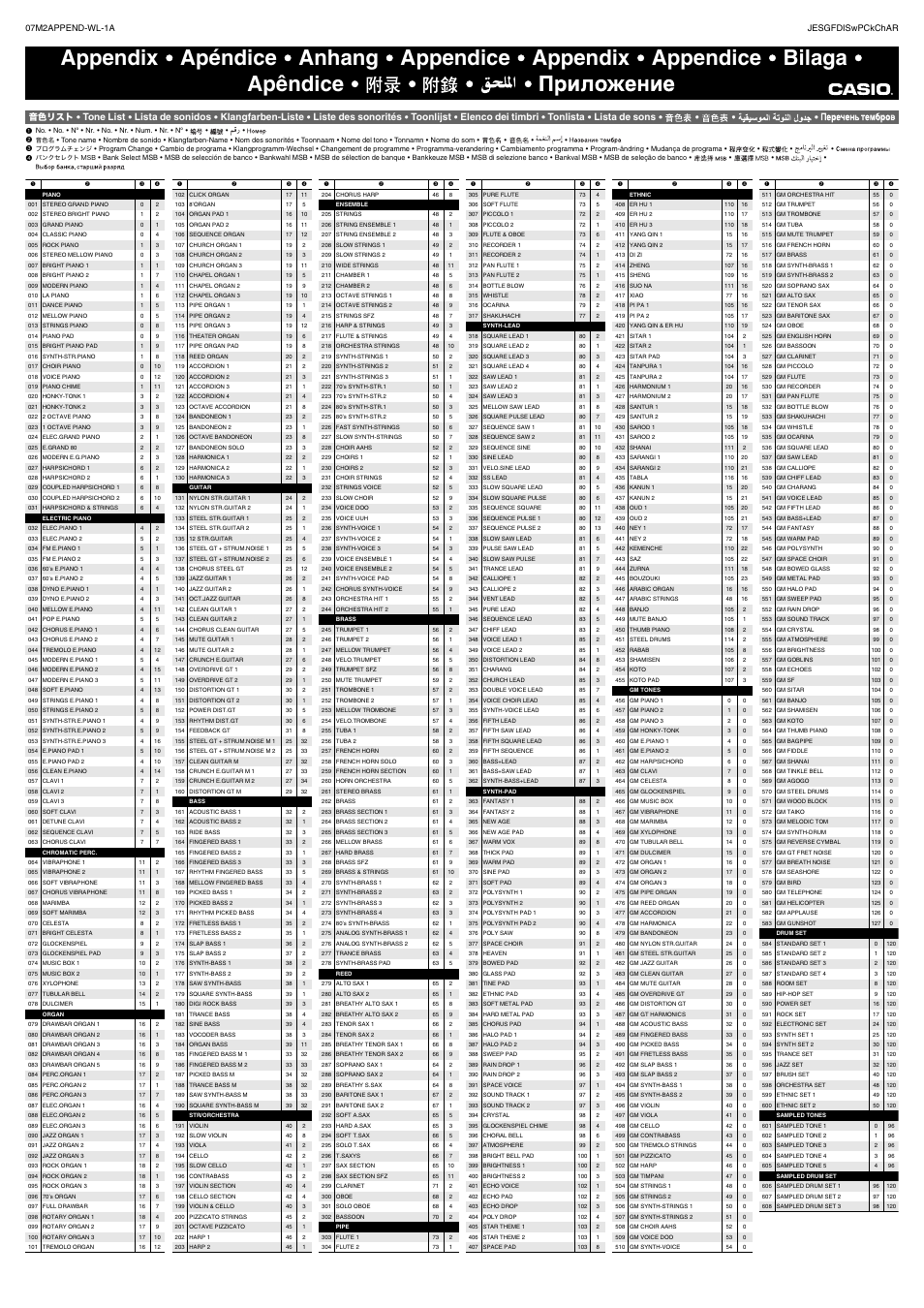 Casio CTK-4200 Appendix User Manual | 2 pages | Original mode | Also