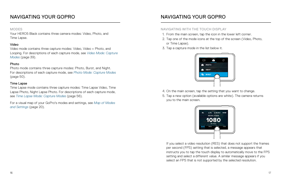 Navigating your gopro | GoPro Hero 5 Black User Manual | Page 9 / 47