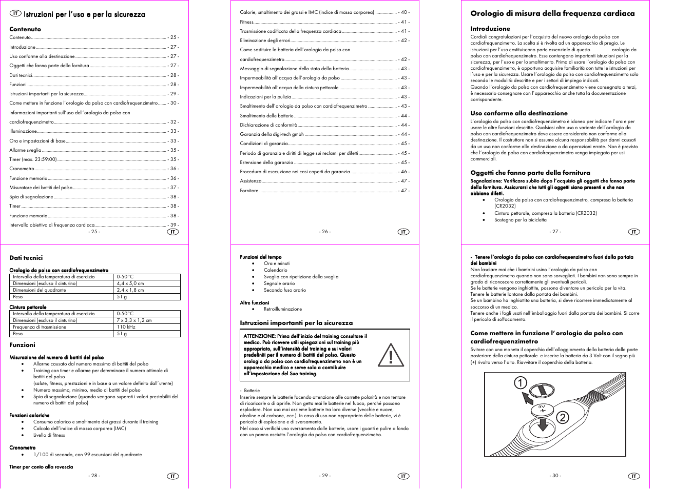 Istruzioni per l'uso, Orologio di misura della frequenza cardiaca | Crivit  1-LD3322 User Manual | Page 5 / 16