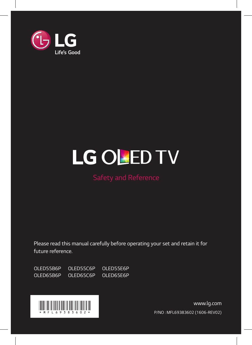 LG OLED65G6P User Manual | 50 pages | Original mode | Also for