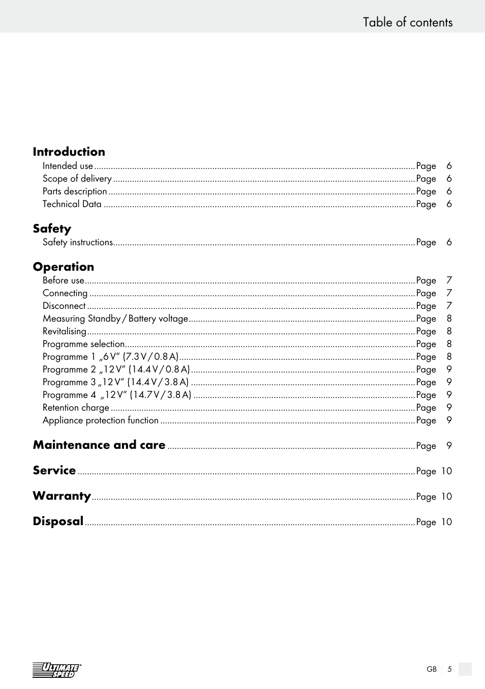 Ultimate Speed ULGD 3.8 A1 User Manual | Page 5 / 52