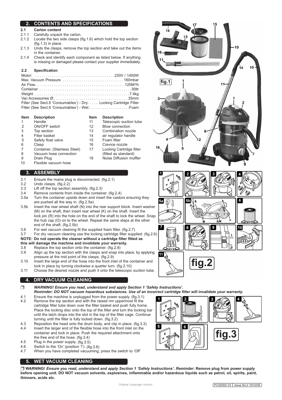 assembly | Sealey PC300SD User Manual 