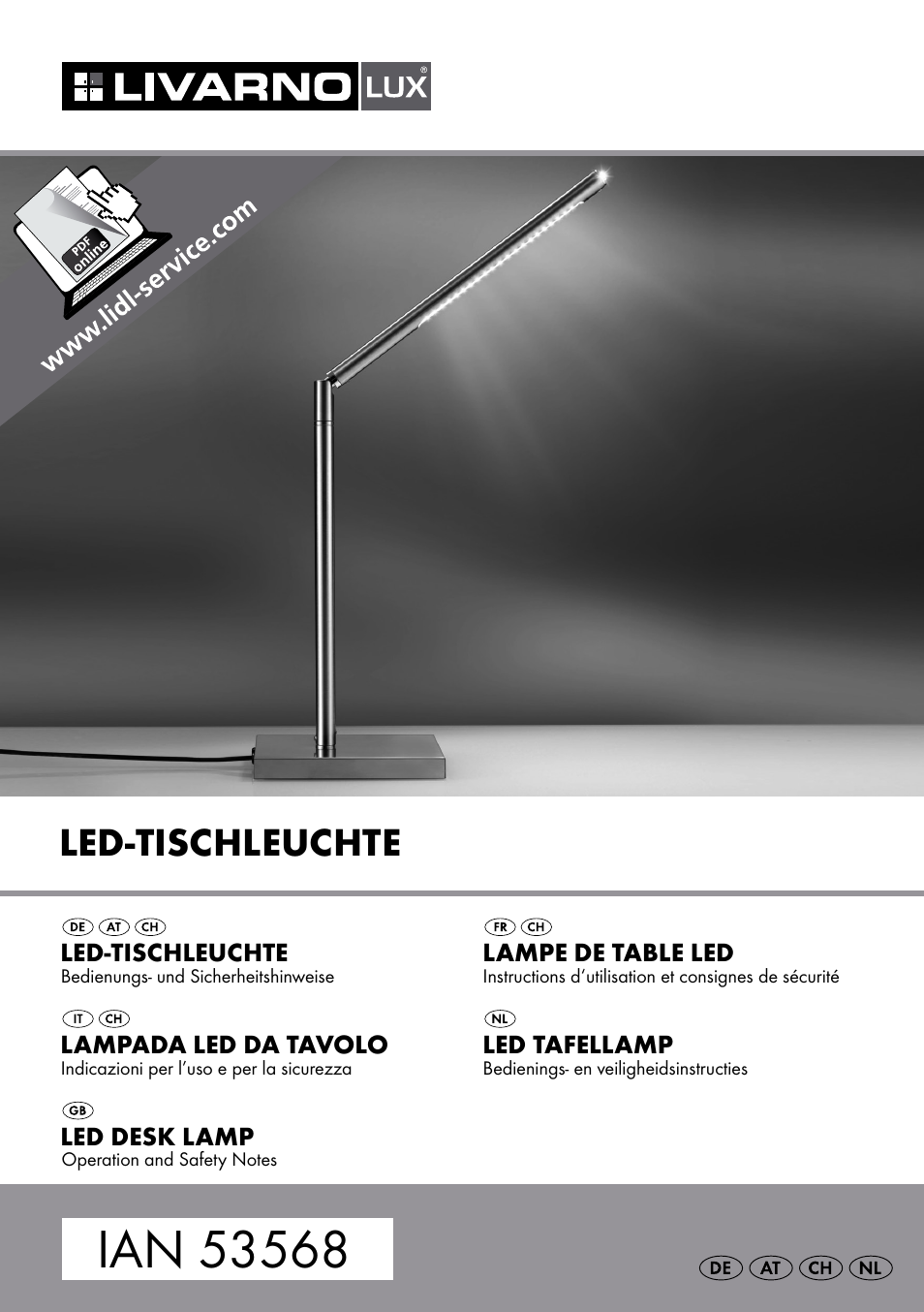 natuurpark romantisch Nauwkeurigheid Livarno LED Desk Lamp User Manual | 25 pages