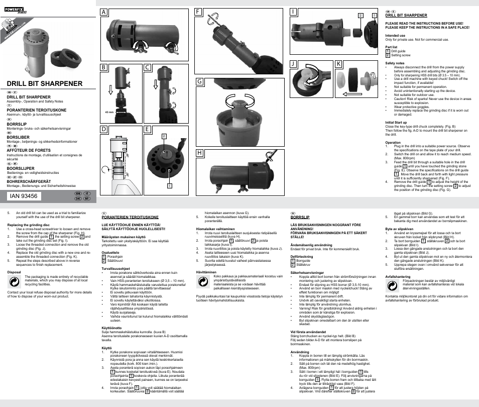 Image of Powerfix Z31809 drill bit sharpener
