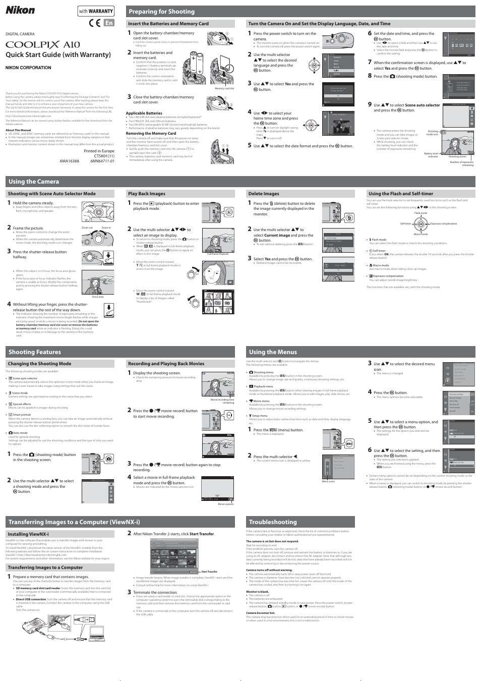 Nikon Coolpix A10 User Manual | 2 pages