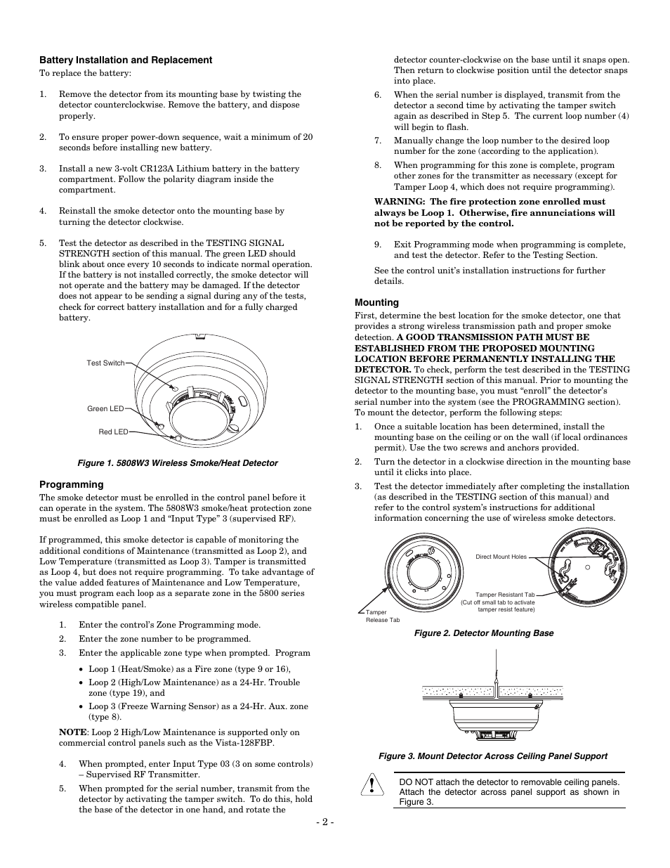 Honeywell Photoelectronic Smoke/Temperature Detector 5808W3 User Manual