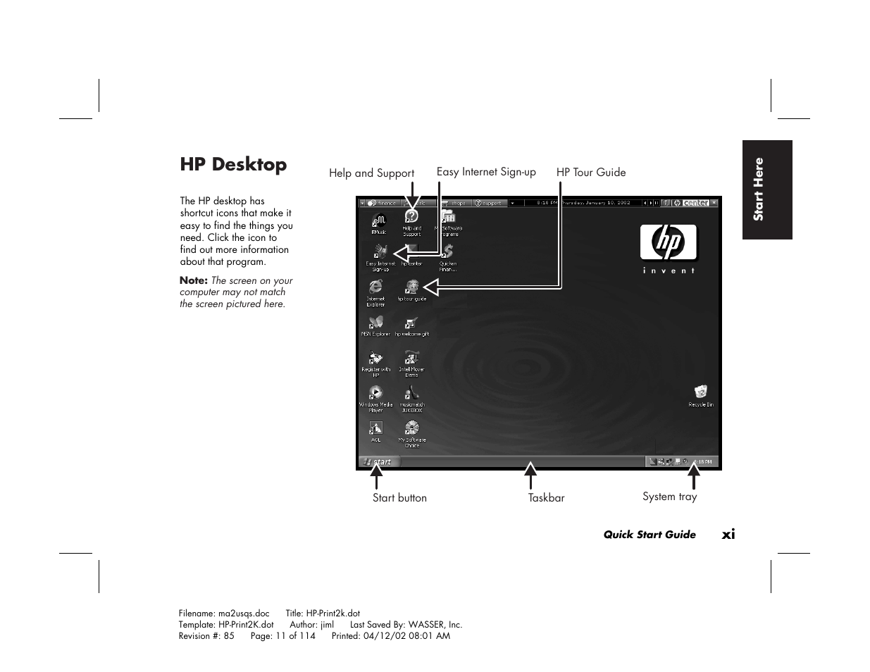 Hp desktop | HP Pavilion User Manual | Page 11 / 114 | Original mode