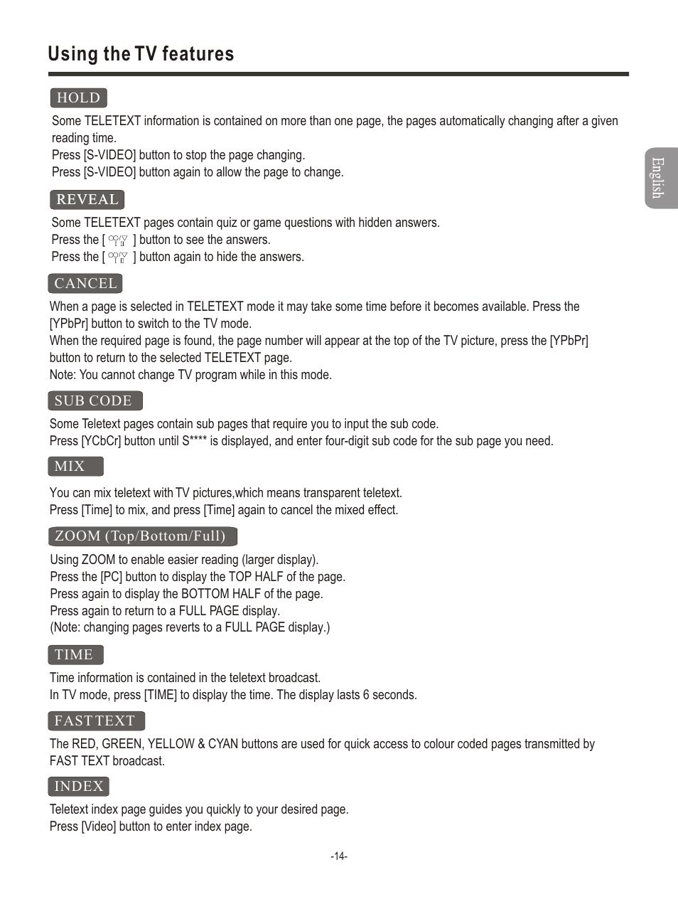 T Gzh 16 Using The Tv Features Hisense Group Pdp4211eu User Manual Page 16 23
