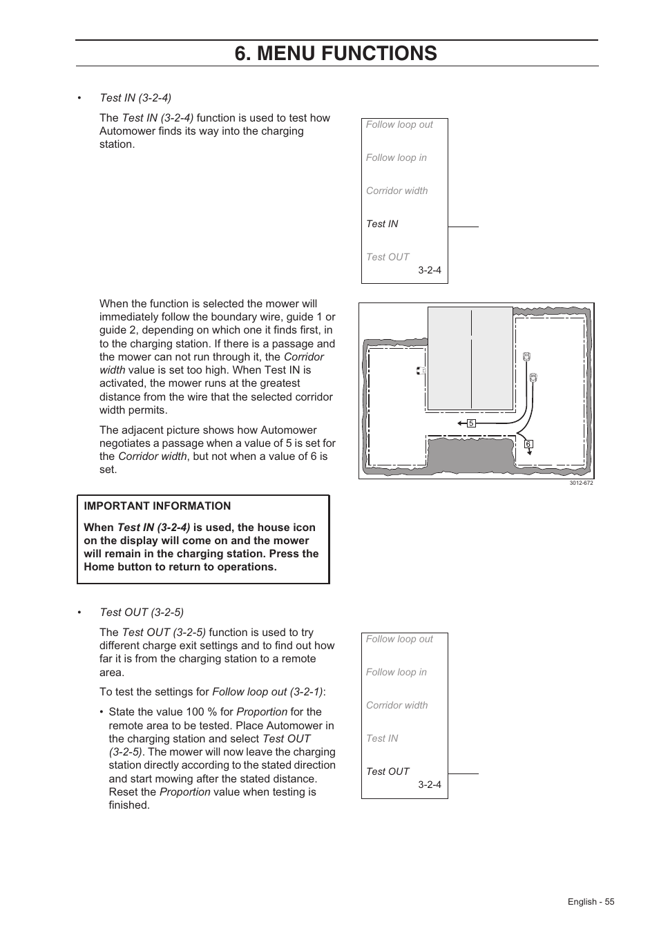 skovl Logisk Skal Menu functions | Husqvarna 220 AC User Manual | Page 54 / 82 | Original mode