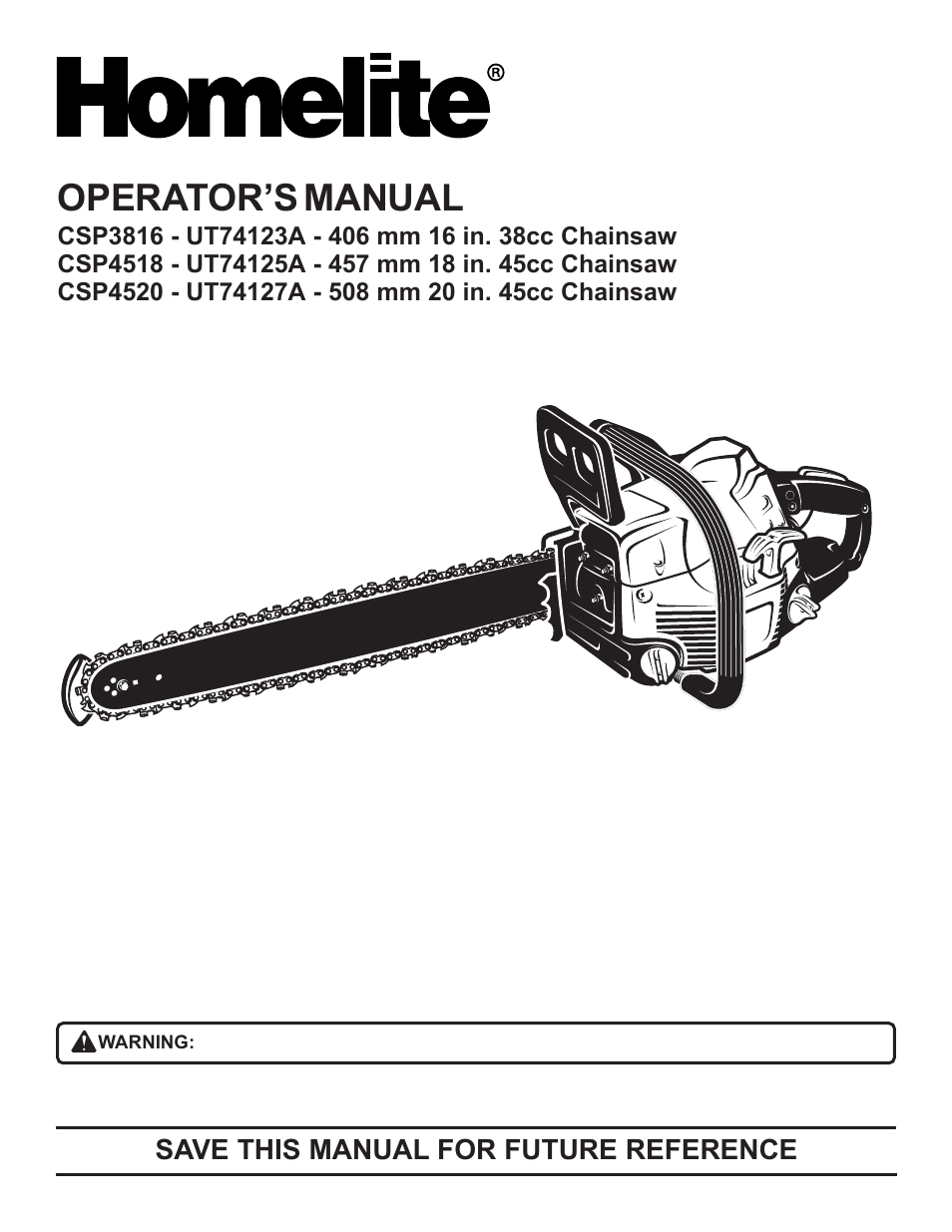 Homelite CSP3816 - UT74123A User Manual | 40 pages