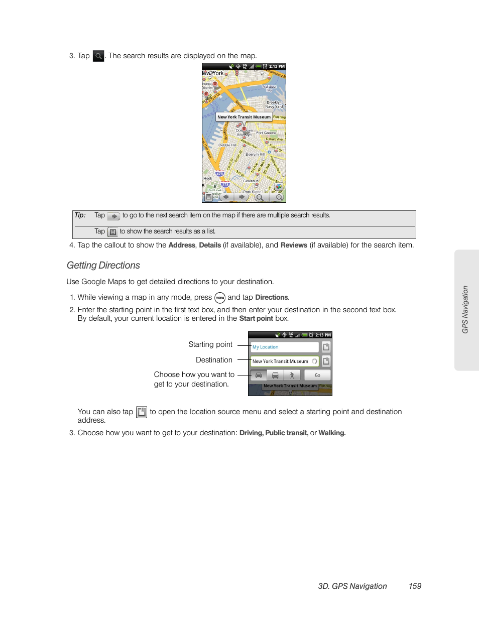 Getting directions | HTC EVO 4G User Manual | Page 169 / 197