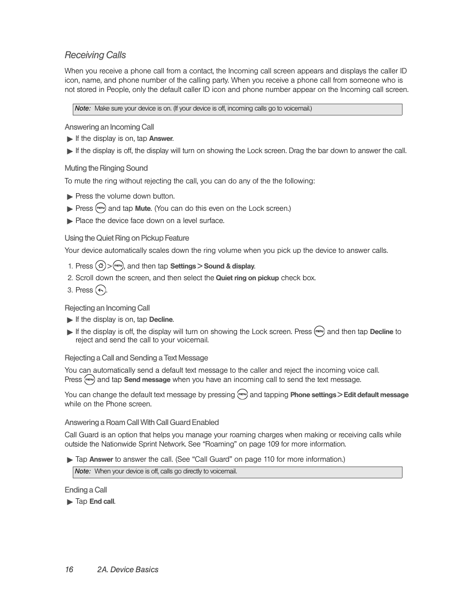 Receiving calls | HTC EVO 4G User Manual | Page 26 / 197