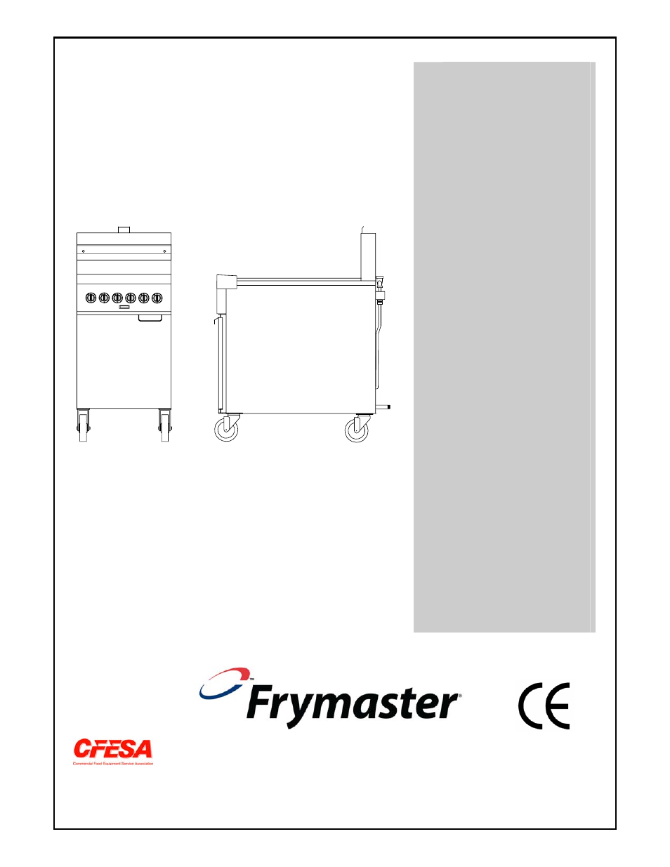 Frymaster Gas Rethermalizers FBRA18 Series User Manual | 62 pages
