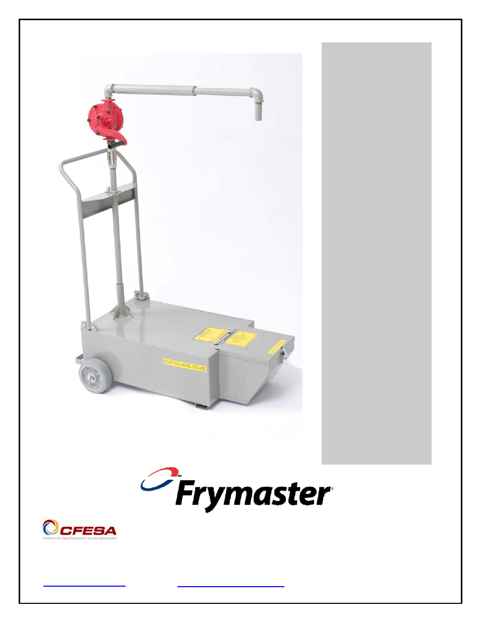 Frymaster SDU 50 User Manual | 16 pages