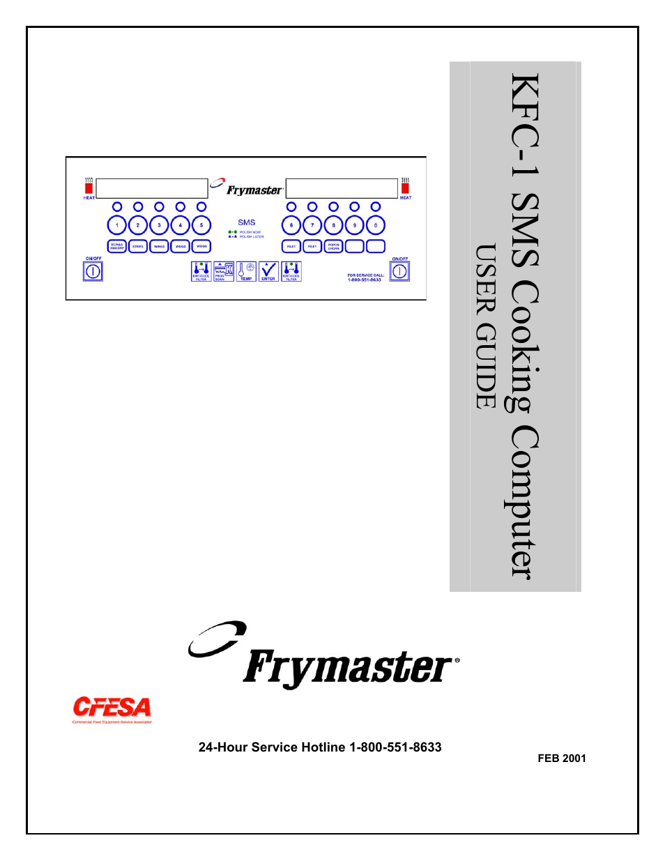 Frymaster Cooking Computer KFC-1 SMS User Manual | 42 pages