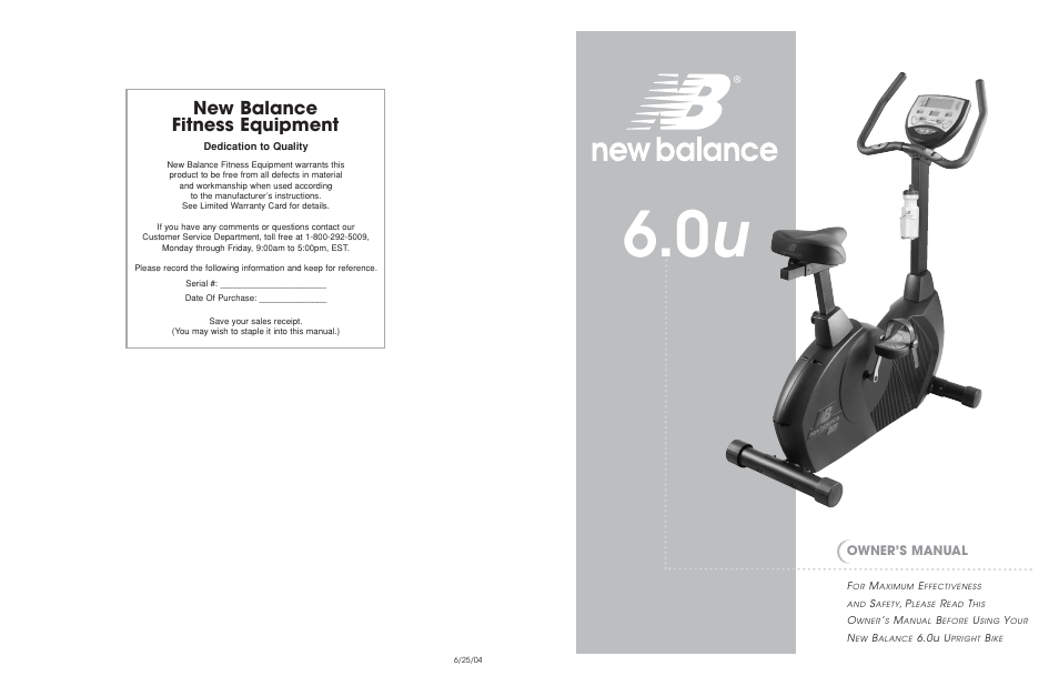 New Balance 6.0u User Manual | 13 pages