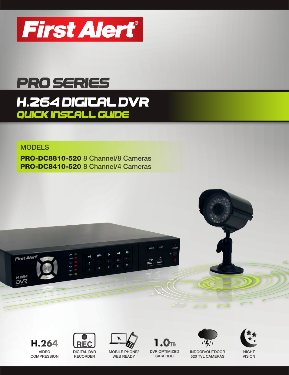 First Alert H.264 Digital DVD Pro-Dc8810-520/Pro-DC8410-520 User Manual | 7 pages
