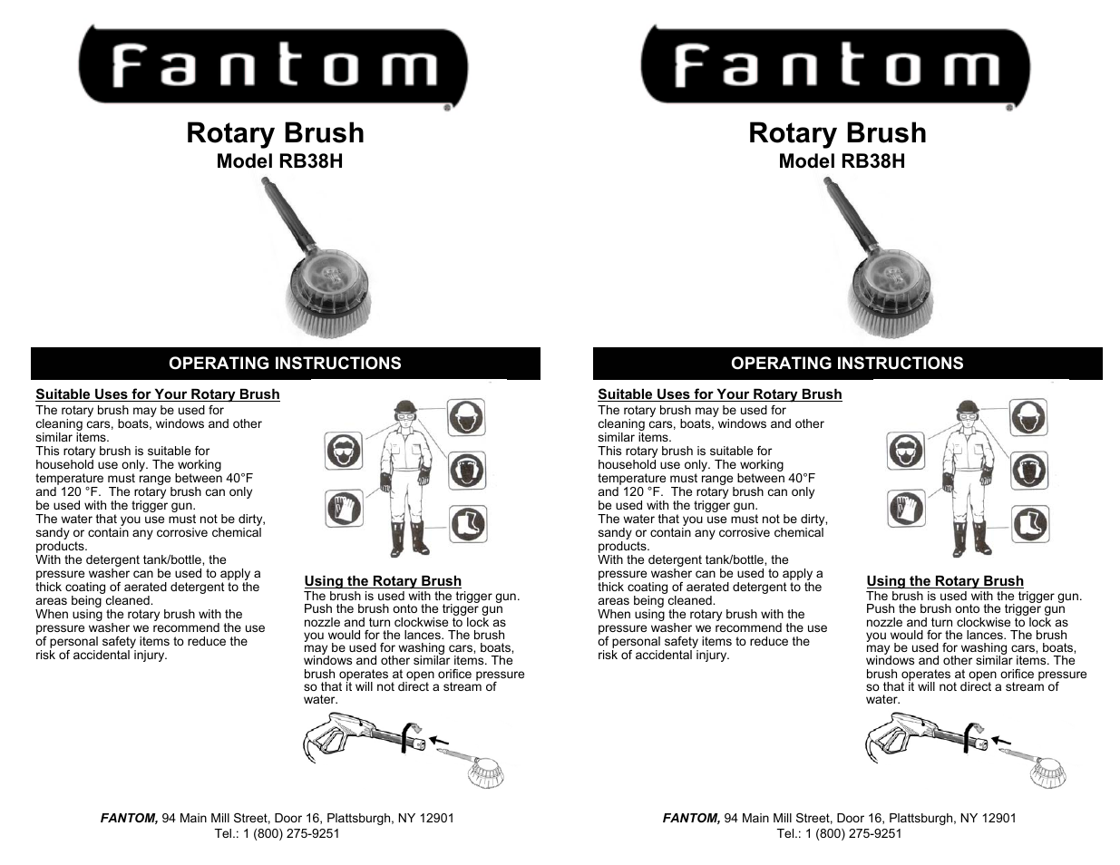 Fantom Vacuum RB38H User Manual | 2 pages