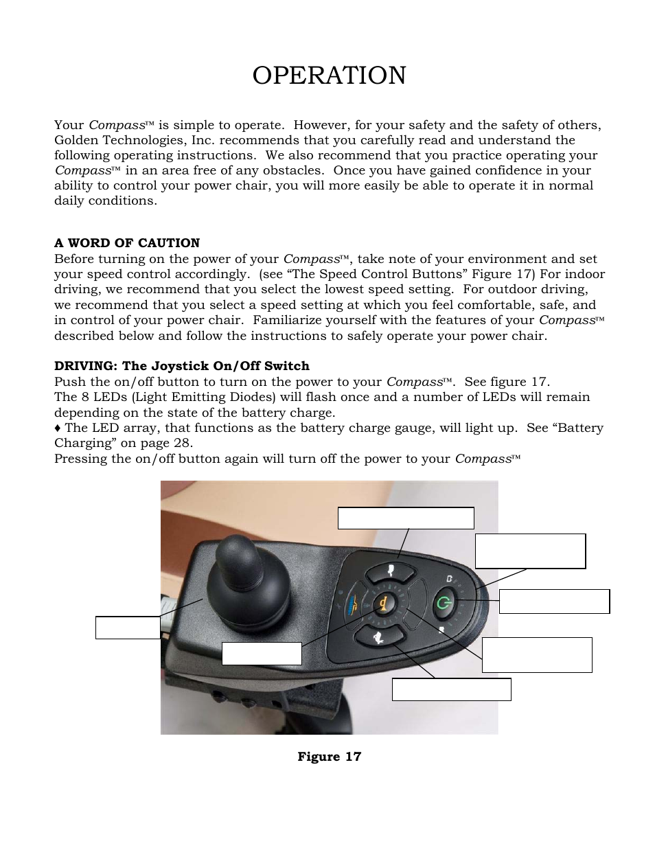 Operation | Golden Technologies GP601 SS User Manual | Page 22 / 35