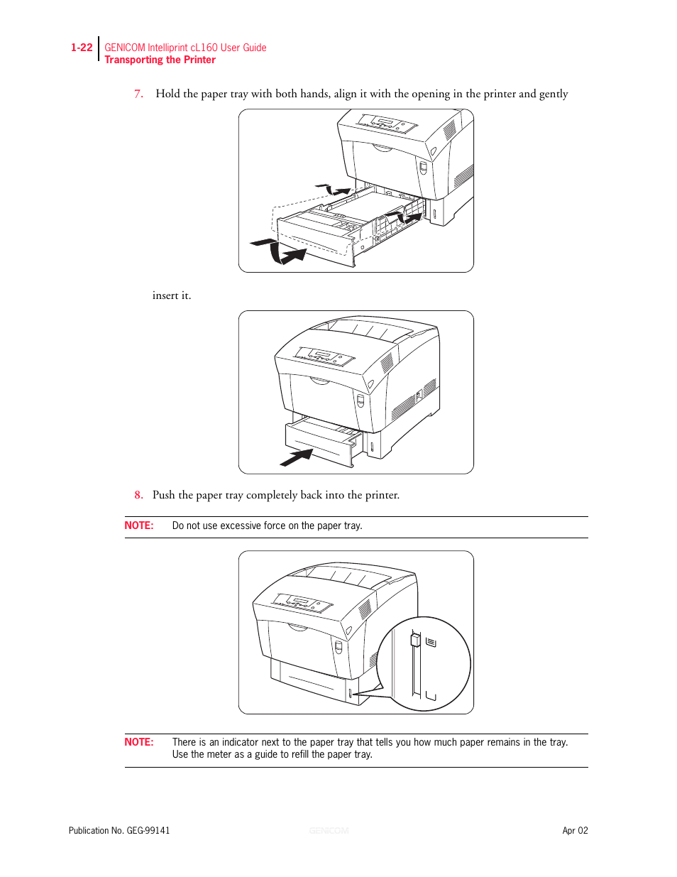 Genicom cL160 User Manual | Page 42 / 216