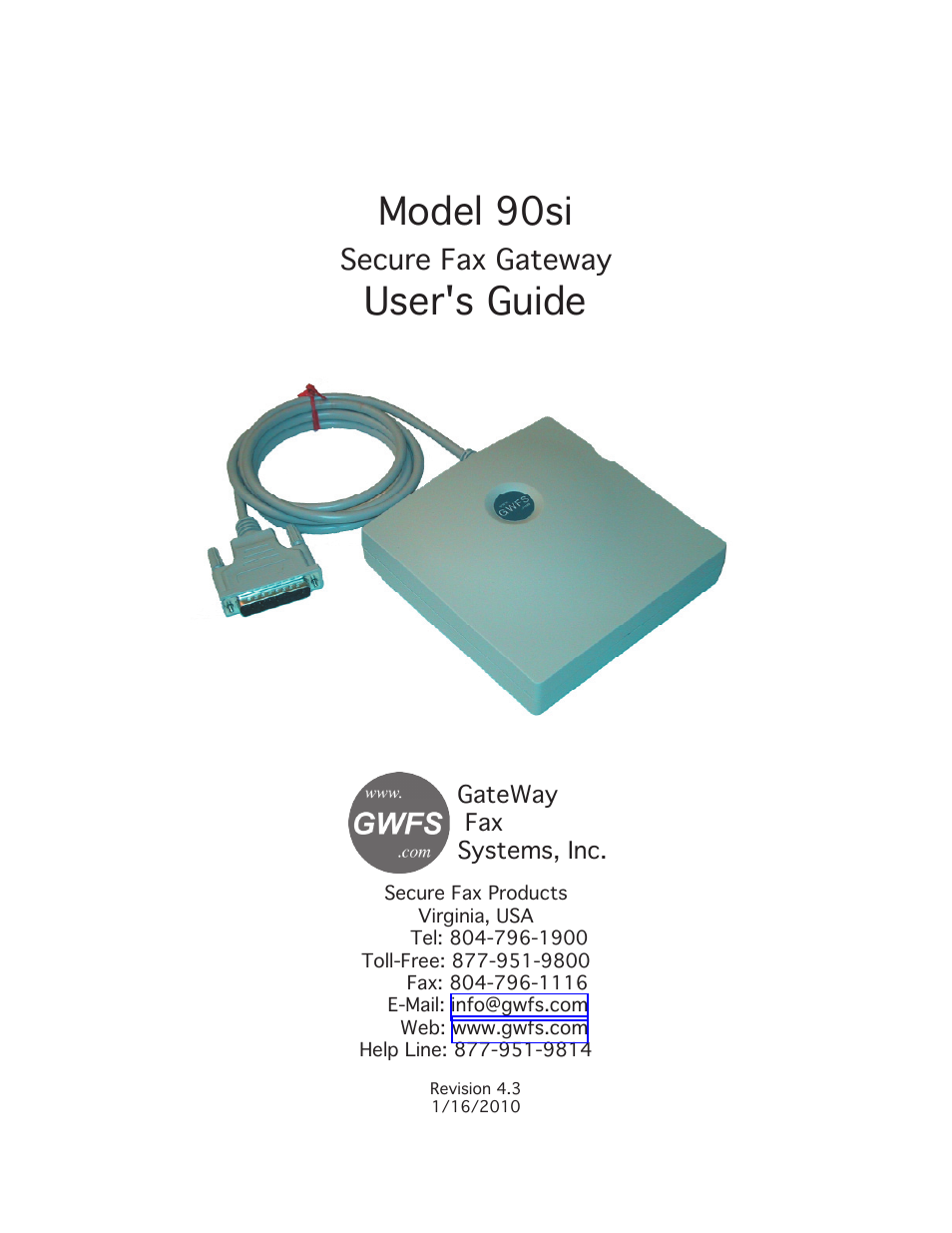 GateWay Fax Systems 90SI User Manual | 29 pages