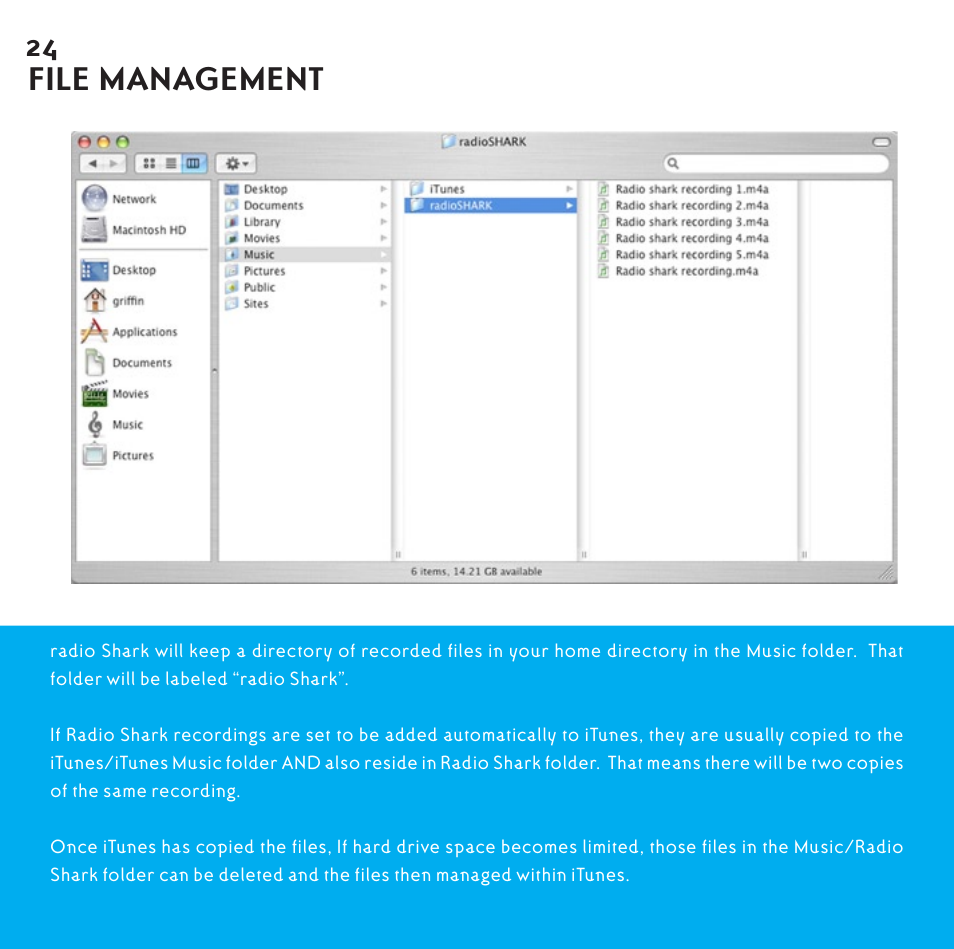 File management, File management 24 | Griffin Technology Radio Shark2.0 shark 2.0 User Manual | Page 24 / 26