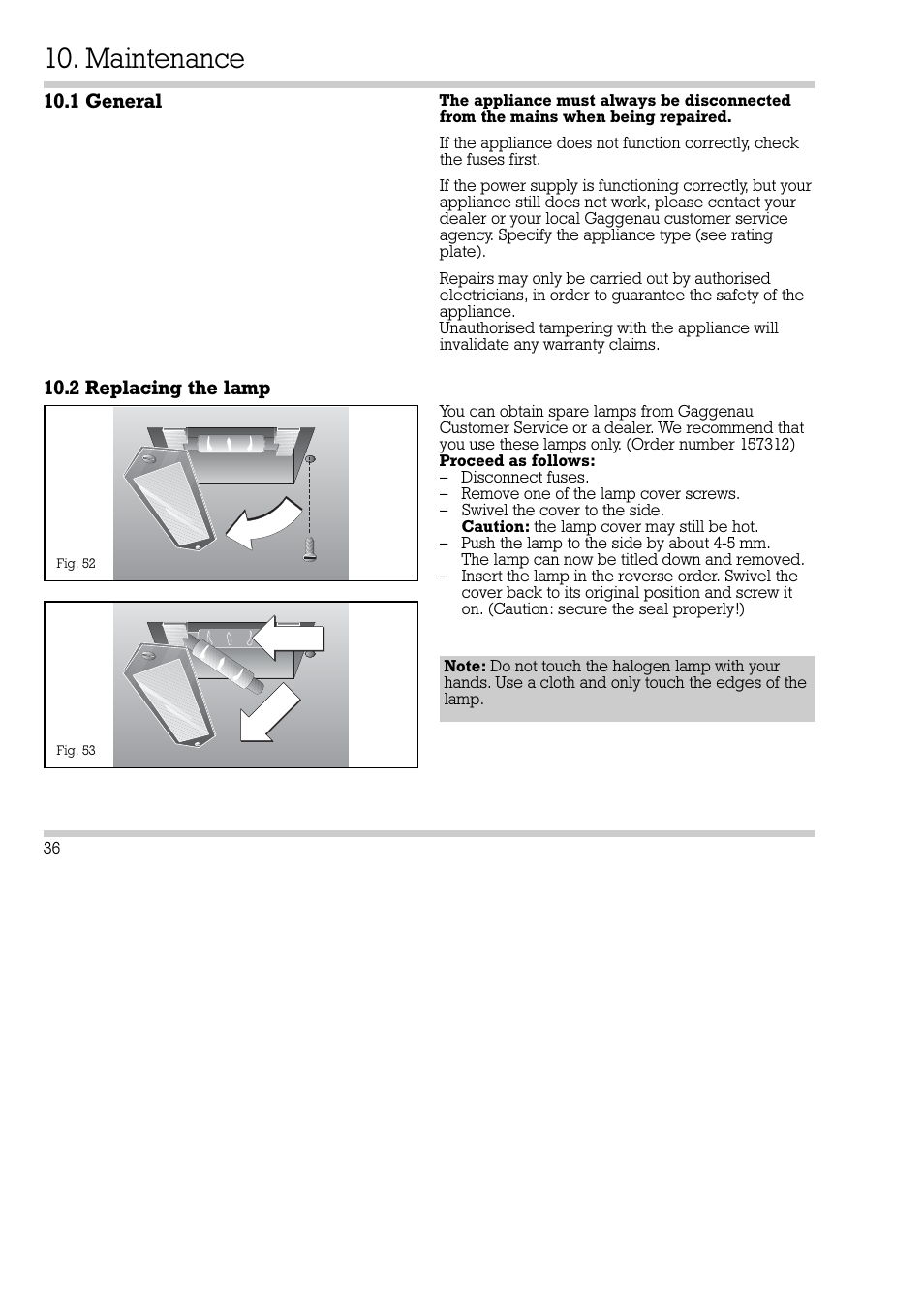 Maintenance | Gaggenau EB 270/271 User Manual | Page 37 / 42