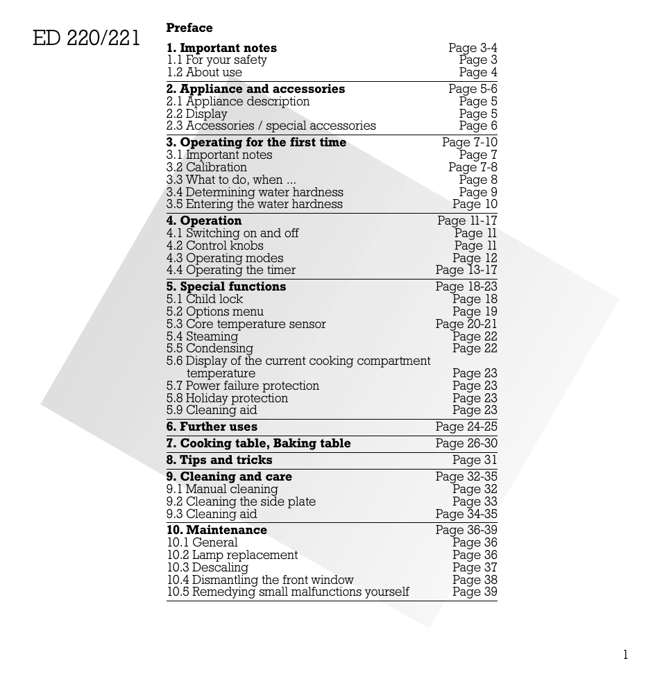Gaggenau ED221 User Manual | Page 2 / 46