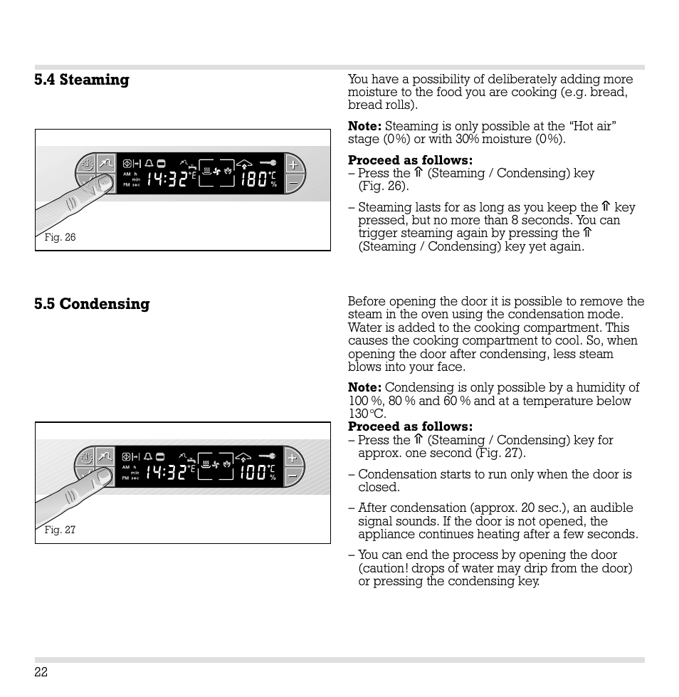 4 steaming 5.5 condensing | Gaggenau ED221 User Manual | Page 23 / 46
