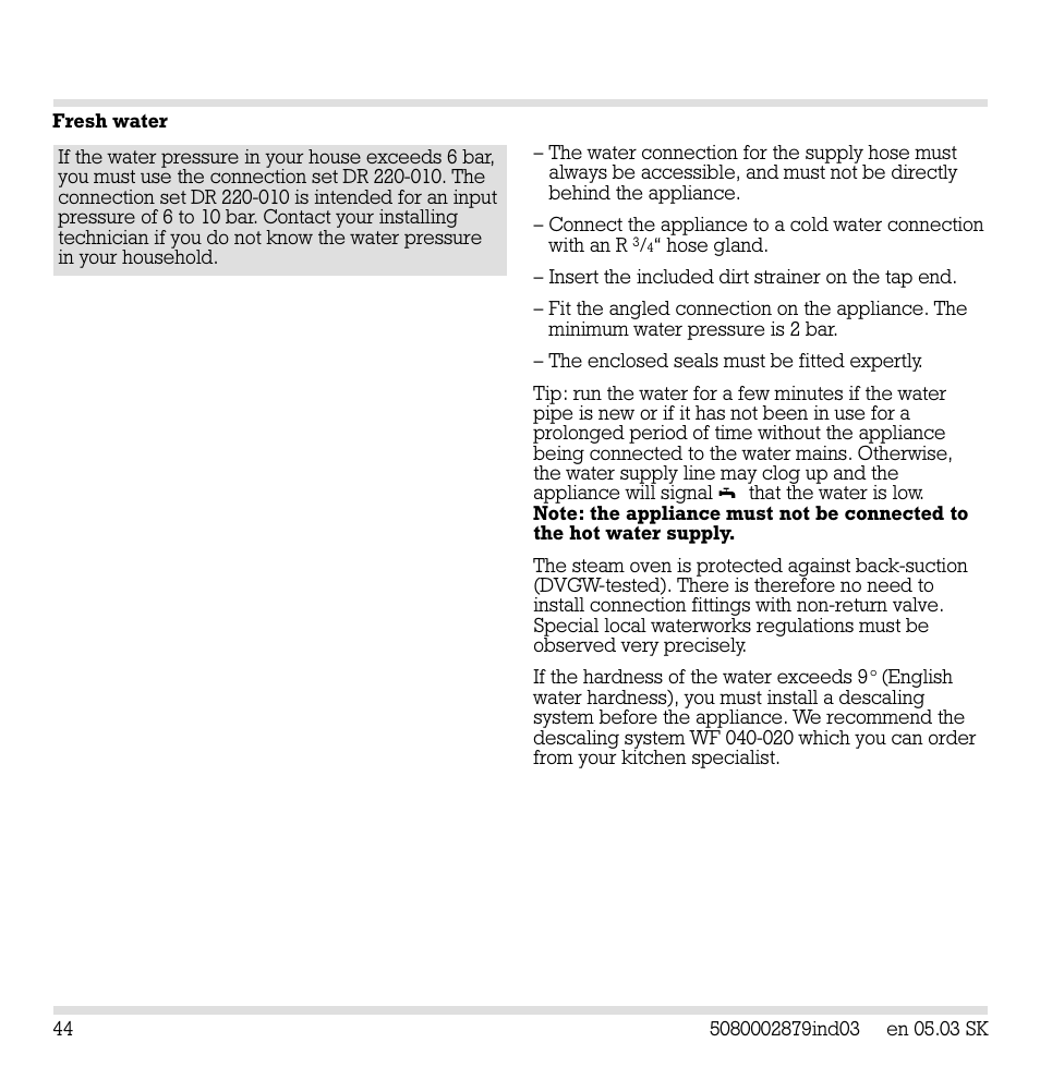 Gaggenau ED221 User Manual | Page 45 / 46