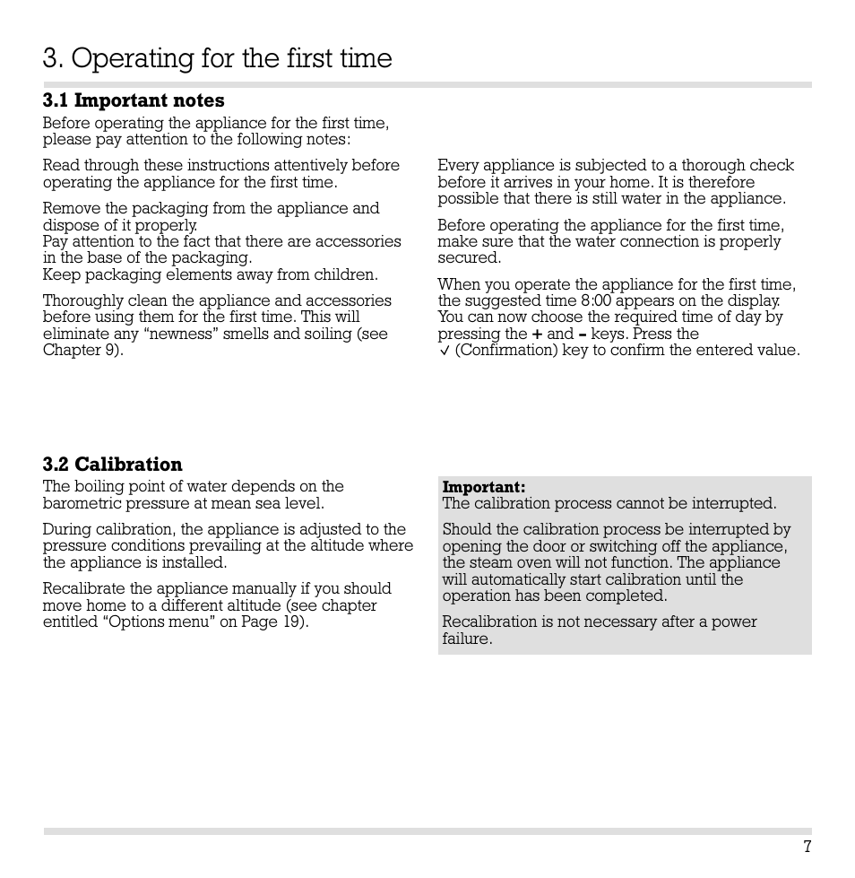Operating for the first time | Gaggenau ED221 User Manual | Page 8 / 46