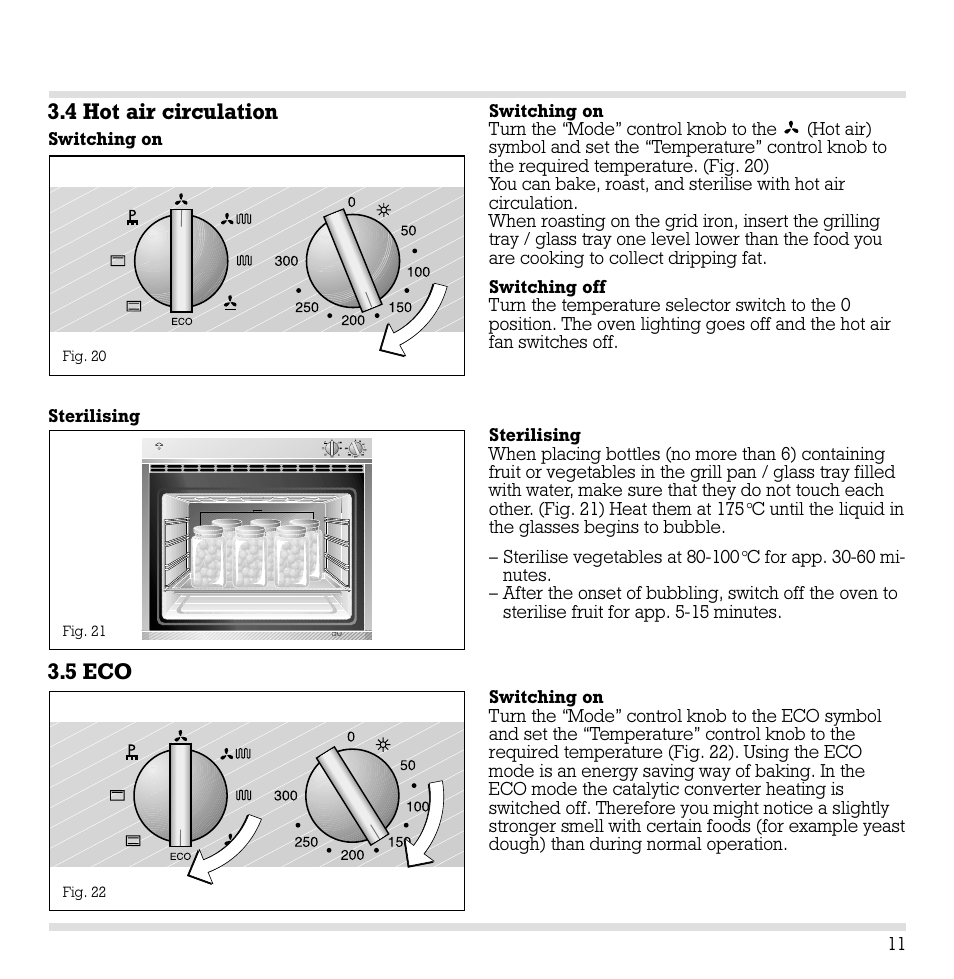4 hot air circulation, 5 eco | Gaggenau EB 204/205 User Manual | Page 12 / 26