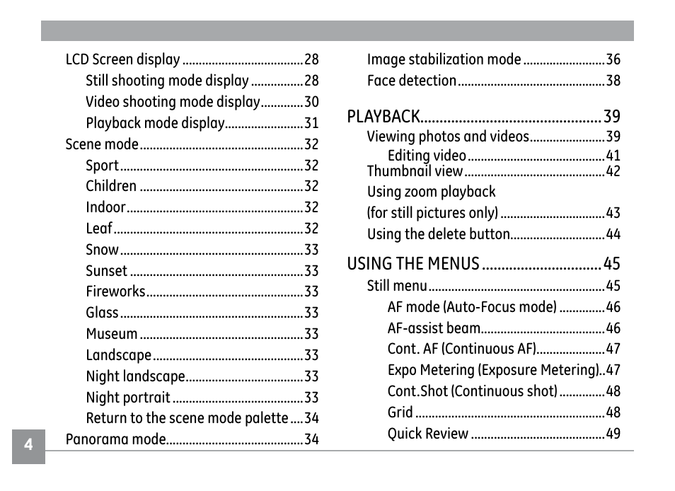 Playback, Using the menus | GE H855 User Manual | Page 8 / 90