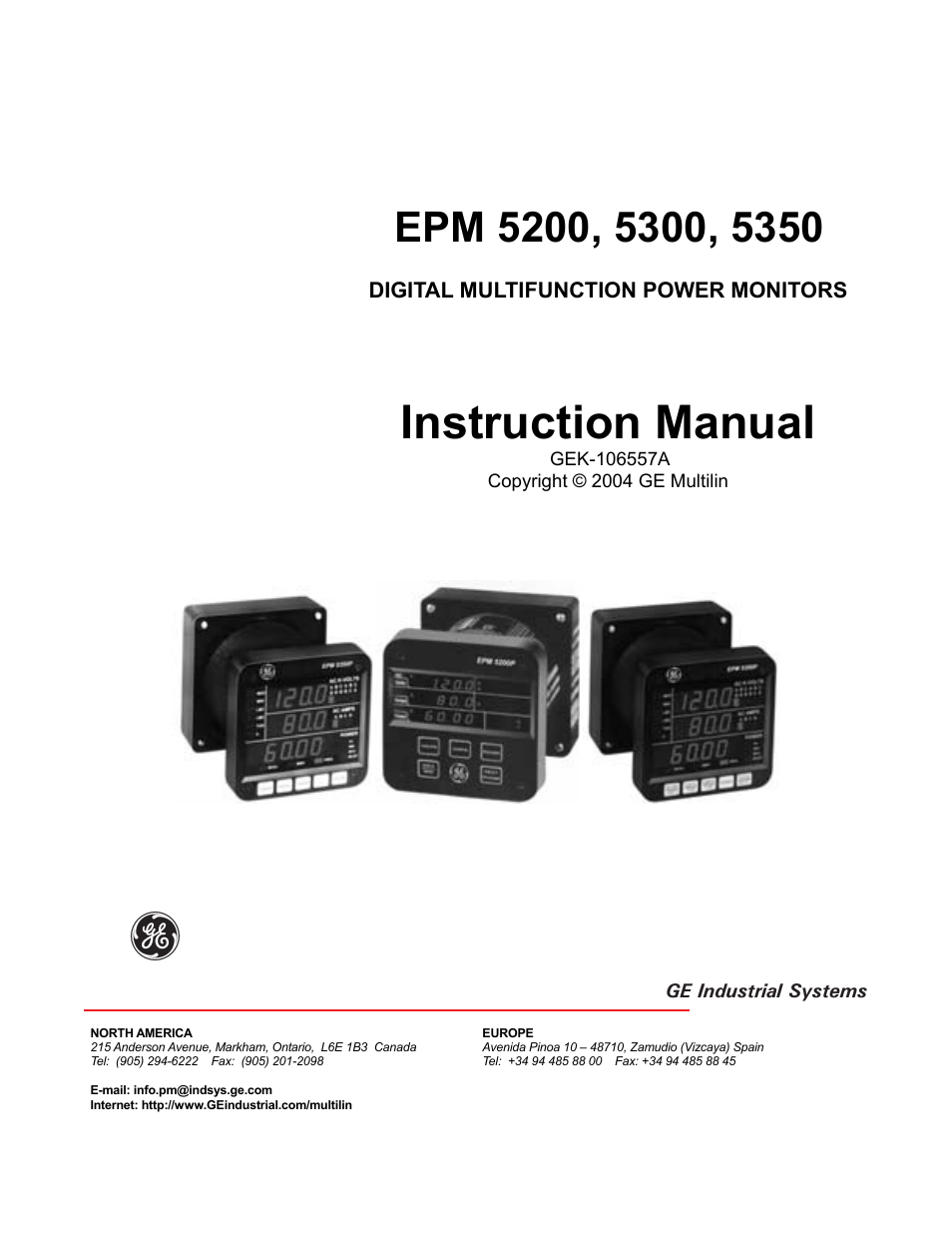 GE EPM 5200 User Manual | 100 pages
