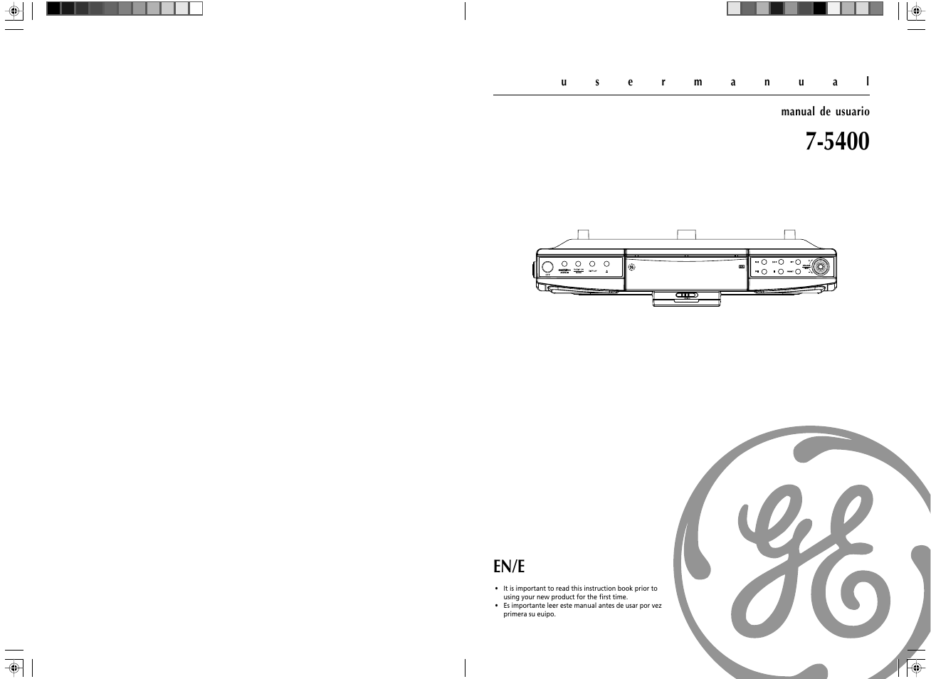 GE Spacemaker 7-5400 User Manual | 12 pages