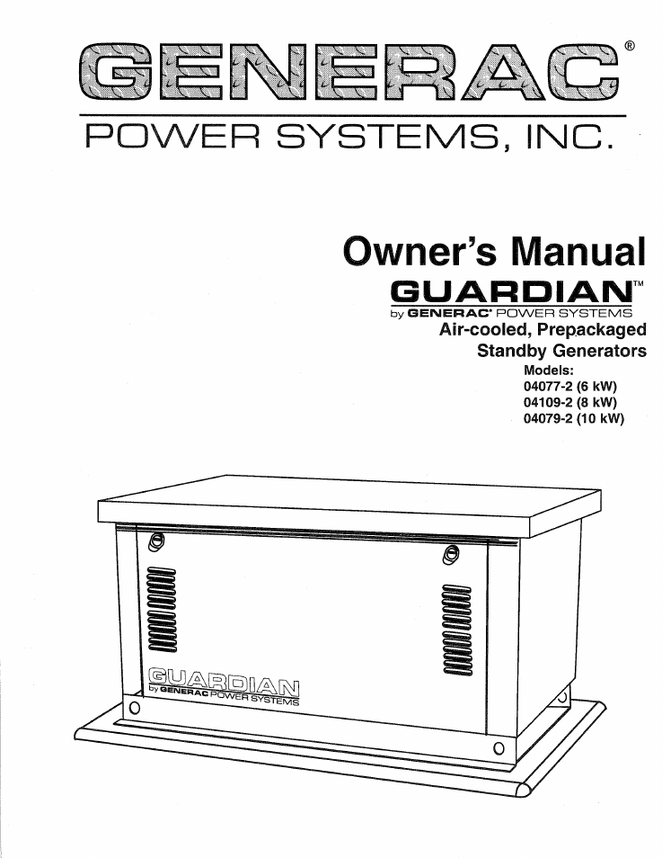 Generac DUARDIAN 04077-2 User Manual | 44 pages