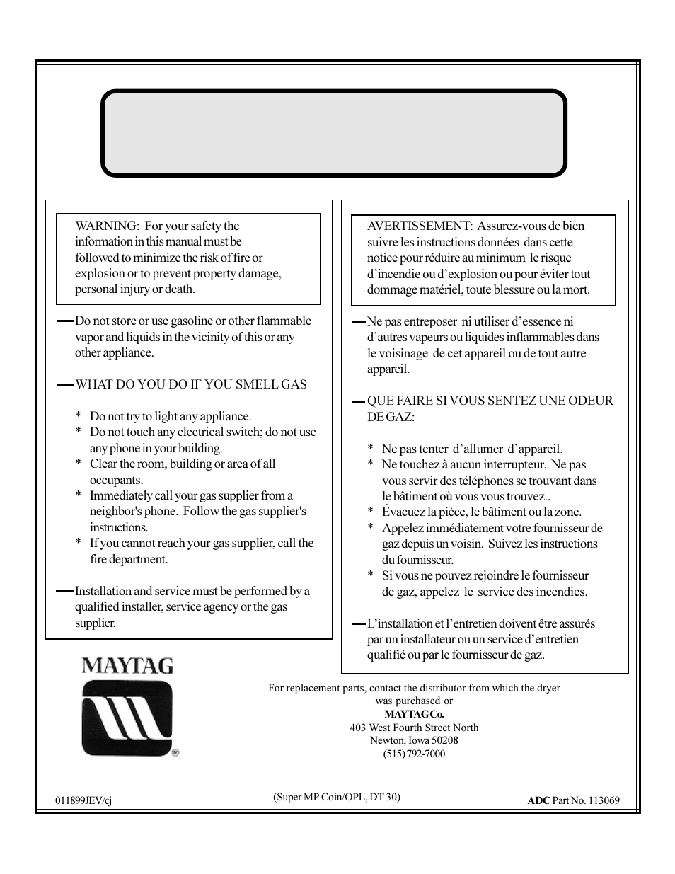 Maytag MDG-30 User Manual | 52 pages